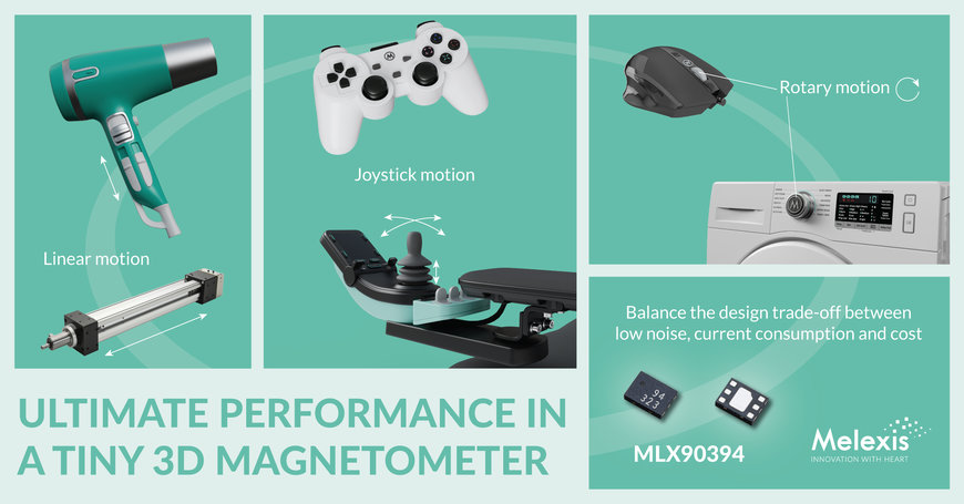 Melexis bietet höchste Leistungsfähigkeit mit einem winzigem 3D-Magnetometer